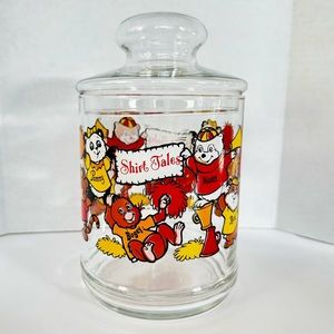 Vintage Hallmark Shirt Tales Glass Candy Jar With Lid Digger Bogey Pammy 1982